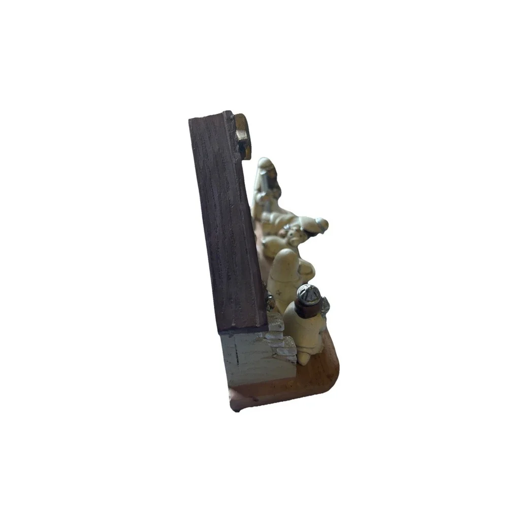 Miniature Nativity Scene with Creche, Set of 12 Rearrangeable Figures.